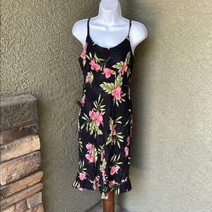 No.161 Two Palms Black and Pink Spaghetti Strap Dress Size Medium